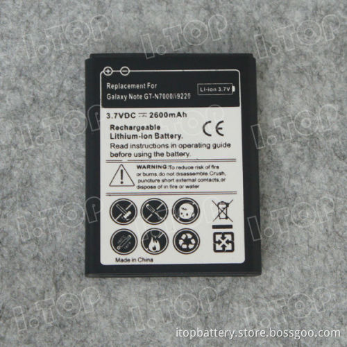 2600mAh Li-ion Battery For Samsung Galaxy Note i9220 GT-N7000 N7000 Rechargeable Battery
